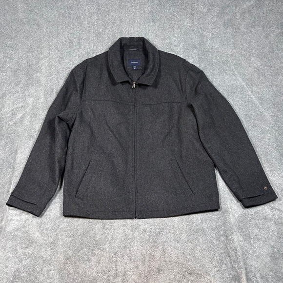 Lands End Other - Lands End Wool Blend Zip Jacket Charcoal Grey XXL 50-52 Men Casual Outerwear